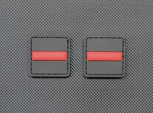 Juego de parches para ojos Thin Red Line 3D de PVC guardabosques EMT gancho de rescate respaldo - Imagen 1 de 2
