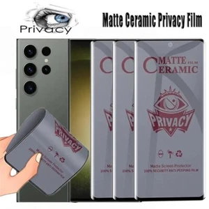Privacy Matte Ceramic Screen Protector for Samsung Galaxy S25 Ultra S24 S23 S22 - Picture 1 of 11