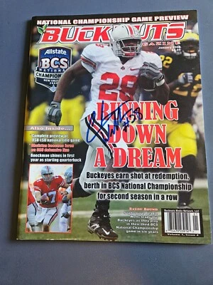 CHRIS "BEANIE" WELLS "#28" Ohio State Buckeyes assinado Jan 2008 Bucknuts Magazine - Imagem 1 de 2