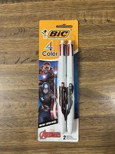 Paquete de 2 bolígrafos BIC 4 colores Avengers edición limitada Capitán América Iron Man - Imagen 1 de 4