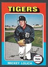 1975 TOPPS MINI #245  Mickey Lolich  DETROIT TIGERS  EX+   A