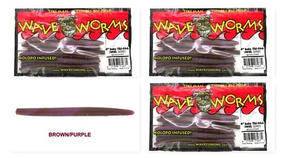 (3) Paquetes sin abrir Plásticos Ondulados 4" Baby Tiki-Stick Swirl Series Marrón/Púrpura Foto 1 de 3