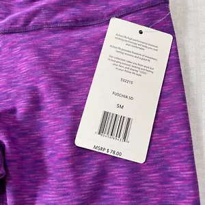 ACTIVE LIFE Women's Fuchsia Pants Small S Pink Purple Reversible Leggings NWT - Picture 1 of 10