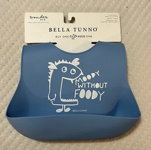 Bella Tunno Silikon Wonder Lätzchen blau ""launisch ohne lecker"" - NEU verstellbar - Bild 1 von 2
