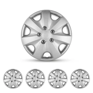 15'' Set of 4 Universal Wheel Rim Cover Hubcaps Silver Rings For Nissan/Toyota - Picture 1 of 10