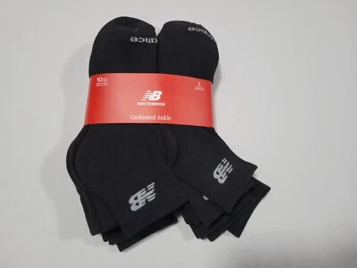 New Balance Para Hombre - 10 Pares Cojín Tobillo Negro Calcetines Soporte Arco Talla 9-12 Foto 1 de 4
