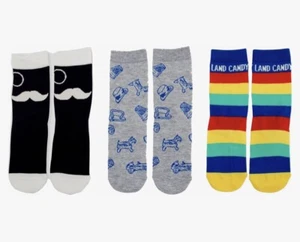 Socks 3 pairs size M/L Kids Junk Food Hasbro Board Games Monopoly Candy Land HTF - Picture 1 of 8