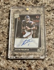 2021 Panini Clearly Donruss Football Justin Fields Rated Rookie Auto Bears #53