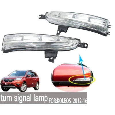Pair Rearview Side Mirror Turn Signal Light For Renault Koleos 2012-2016 - Image 1 of 4