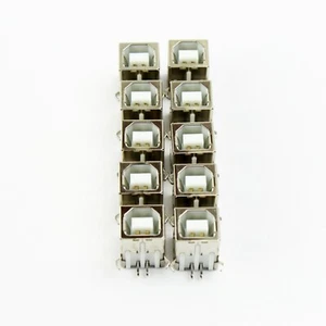 10pcs USB Type B Female Right Angle Port Connector Solder PCB Replacement - USA - Picture 1 of 4