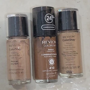 3 Revlon ColorStay Makeup Foundation For Combination 410 Cappucci 250 BEIGE 220. - Picture 1 of 2