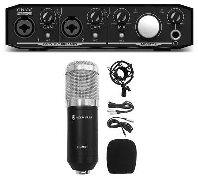 Mackie Onyx Producer 2.2 2x2 USB MIDI Recording Studio Interface+Mic+Cable+Mount - Image 1 of 4