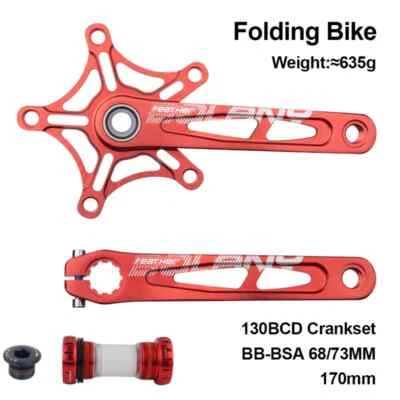 Juego de bielas plegables para bicicleta de carretera 170 mm 130BCD 5 pernos soporte inferior bielas de cerámica Foto 1 de 4