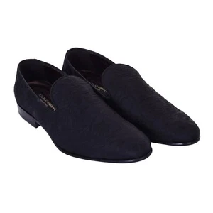 DOLCE & GABBANA Floral Brocade Loafer Shoes VENEZIA Black 38.5 US 5.5 UK 4.5 - Picture 1 of 4