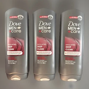 Dove Men +Care Body +Face Wash Exfoliating Deep Clean +24HR Moisture 3PK - 18OZ - Picture 1 of 1