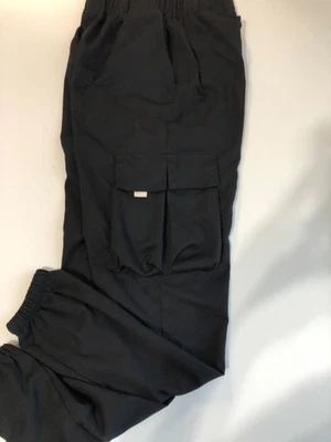Pantalones deportivos negros (13-14 años) pantalones cargo joggers negros puños elásticos Foto 1 de 4