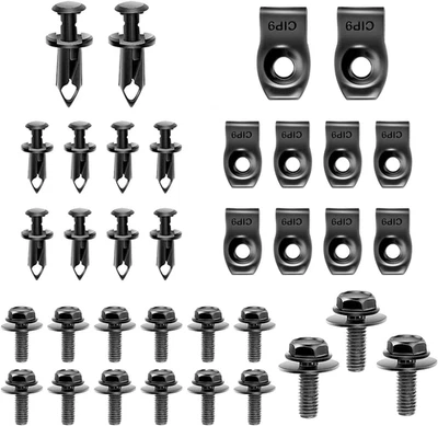 35 PIEZAS Clips de pernos protectores contra salpicaduras de motor de automóvil, metal para parachoques automotriz Foto 1 de 4