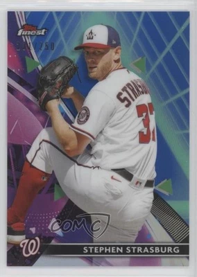 2021 Topps Finest Purple/Aqua Vapor Refractor /250 Stephen Strasburg #51 - Image 1 of 2