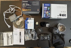 Olympus PEN Lite E-PL5 micro 4/3 kit, VF-3 and Panasonic 45-200 lens - Picture 1 of 5