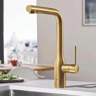 Grohe Essence Brushed Cool Sunrise Single Lever Sink Mixer Tap 1/2" 30270GN0 - Image 1 of 2