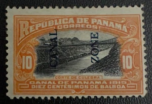 Canal Zone #45 MHOG 10 Cent Orange & Black Calebra Cut Issue - Picture 1 of 2
