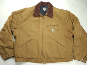 Vintage Carhartt Blanket Lined J001 BRN Brown USA Made Detroit Jacket Men’s 2XL  - Picture 1 of 9