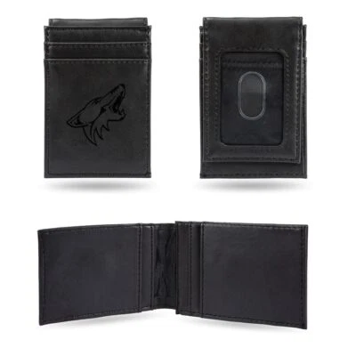 Arizona Coyotes NHL Laser Engraved Black Front Pocket Wallet/Money Clip - Image 1 of 4