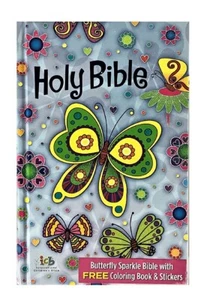 Tommy Nelson ICB Butterfly Sparkle Bible; 2016 With Coloring Book; 10 Point - Imagen 1 de 7