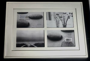 White 12x15.5 Collage frame Displays Four 4X6 or one 9x13-Without-Mat Real Glass - Picture 1 of 3