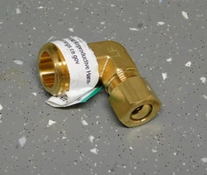 (1) Codo de latón Anderson Metals 1/2" macho NPT x 3/8" tubo de compresión OD - Imagen 1 de 2
