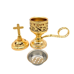 Vintage Metal Cross Incense Burner Indoor Sandalwood Burner Home Decoration - Picture 1 of 16