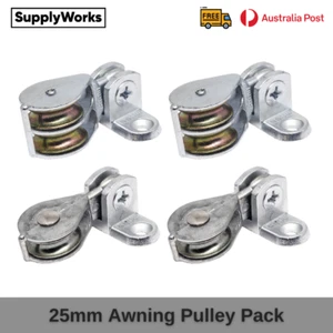 Blind Awning Pulley Pack 2x SINGLE PULLEY, 2x DOUBLE PULLEY 25mm AUS MADE - Picture 1 of 3