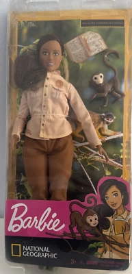 Muñeca Barbie National Geographic CONSERVACIONISTA DE VIDA SILVESTRE con mono Foto 1 de 4