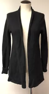 CÁRDIGAN ABIERTO 14TH & UNION 100 % CACHEMIR NEGRO PUNTO FINO SUÉTER MUJER TALLA S - Imagen 1 de 8