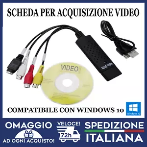 Grabber USB Scheda acquisizione easycap video VHS da Analogico a Digitale 🇮🇹 - Foto 1 di 6