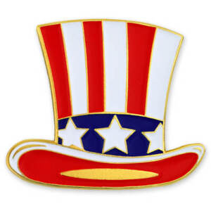 PinMart's Uncle Sam Hat Patriotic American Fourth of July Enamel Lapel Pin