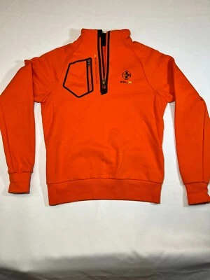 Ralph Lauren RLX Sudadera Para Hombre Pequeña Naranja Bolsillo Manga Larga Cuarto Cremallera Foto 1 de 4