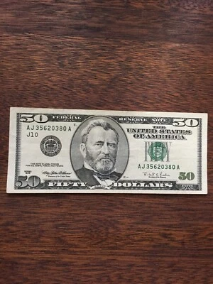 1996 50 DOLLAR BILL-FEDERAL RESERVE NOTE-KANSAS CITY DISTRICT J/10 #2 - Image 1 of 4