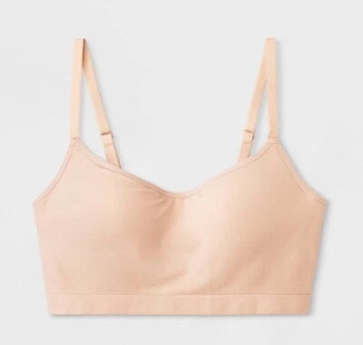 Sujetador Maidenform Niña XL Buff Beige Sin Costuras Bralette Longline Contorno Moldeado Foto 1 de 4