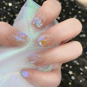 Selbstklebende Kunstnägel Kit Press On Nails Aufkleben Straßsteine 3D 24st - Bild 1 von 4