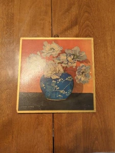 Dorcie Sykes Flowers In A Vase Wood Panel Print With Wall Hook And Tag - Picture 1 of 24