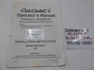 Operator's Manual for Cub Cadet Hydraulic Angling Kit 3000 Series 288 tractors - Picture 1 of 3