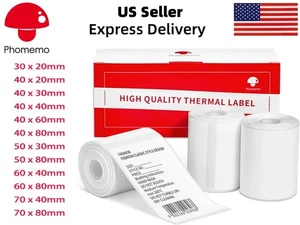 US Thermal Sticker Labels Self-Adhesive Tag for Phomemo M110 M220 M200 Printer - Picture 1 of 32