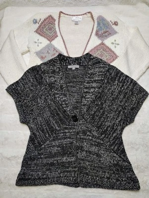 Juego de 2 cárdigan Allison Brittney vintage para mujer talla L + clásicos Entier Foto 1 de 4