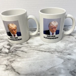 Donald Trump “Never Surrender “ Coffee Mugs Set Of Two. - Picture 1 of 9