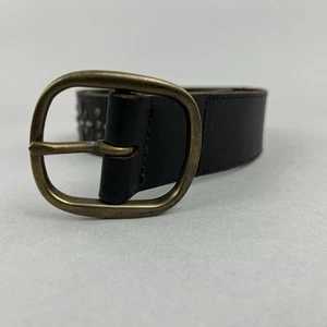 Levi's Black Leather Vintage Jeans Studded Belt Size 80/32 37" Long Length - Picture 1 of 14