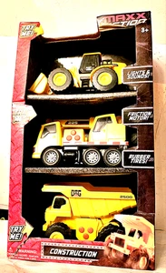 MAXX ACTION CONSTRUCTION SERIE - 3ER PACK - LICHTER/SOUNDS - MULDENKIPPER - FRONTLADER - Bild 1 von 1
