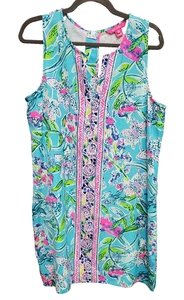 Lilly Pulitzer Kelby Stretch Etuikleid Gr. 12 Bali Blau Sway This Way Neu ohne Etikett - Bild 1 von 10