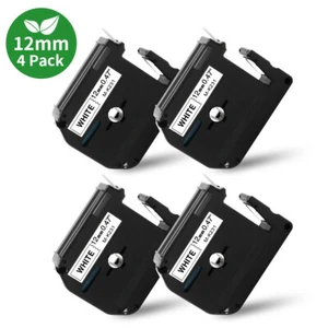 Cinta de etiqueta negra sobre blanca 4PK Fit Brother M-K231 MK231 P-touch PT-65 PT-85 12 mm - Imagen 1 de 12