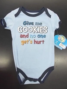 Infant Boys Sweet & Soft "Cookies" Bodysuit Size 0/3 Months - 9/12 Months - Picture 1 of 3